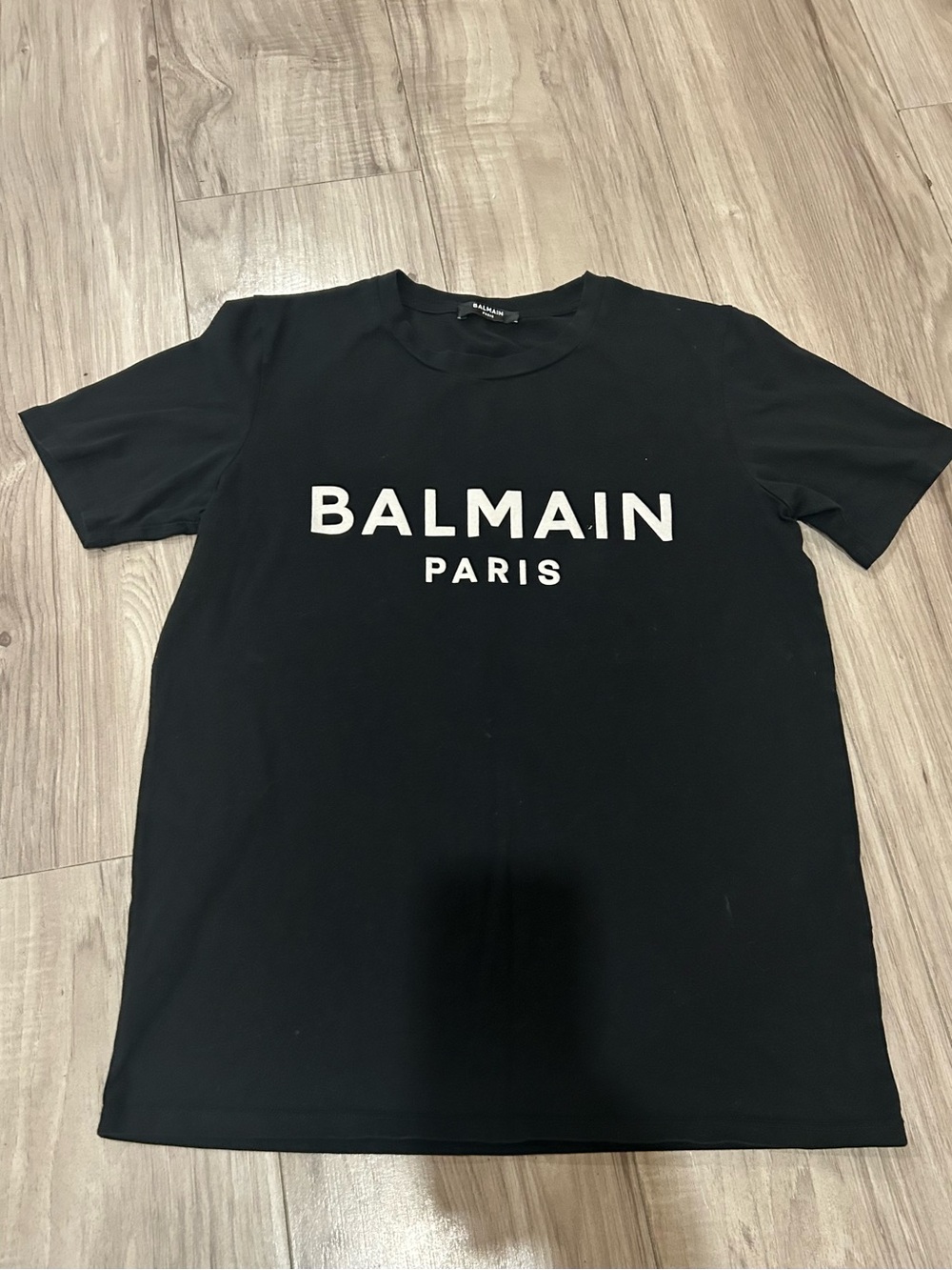 Balmain Black Tee with White Paris Logo
